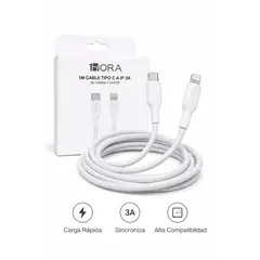 GENERICO - Cable 1HORA Reforzado Nylon Trenzado Carga Rápida 3A