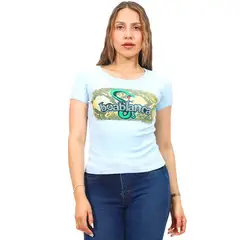 BOABLANCA - Polo de Algodón Peruano para adolescentes con Estampado Frontal Talla standard