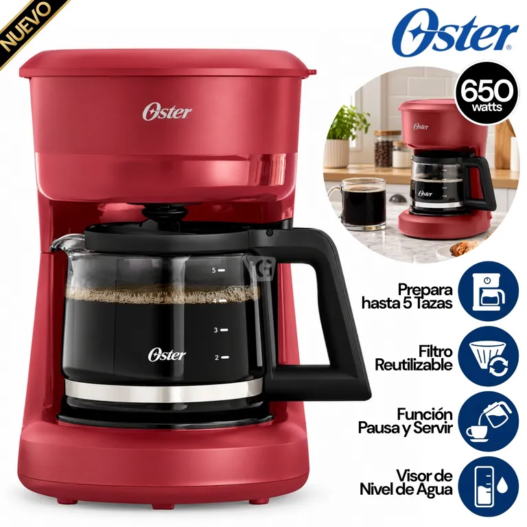 Cafetera 5tz de Filtro reutilizable BVSTDCS51R Roja