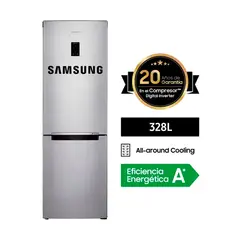 SAMSUNG - Refrigeradora 328LT All Around Cooling RB33J3230SAPE Plateado