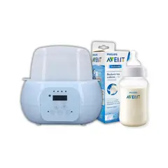 GENERICO - Calentador Esterilizador De Biberones Azul+ Biberon 11Oz