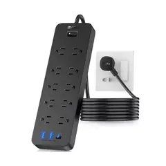 SEISA - Estension Toma Corriente Carga Rapida Usb Extensor Enchufe Cargador