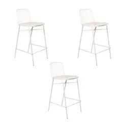 NIHM - Set x3 Silla Bar de Metal Dak Blanco