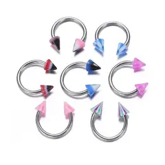 GENERICO - Set x 2 Piercings para septum 8mm puntas smiley labret colores al azar