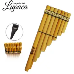 GENERICO - Zampoña ORIGINAL Lupaca De Bambú 7x6 ,13 Tubos y Funda