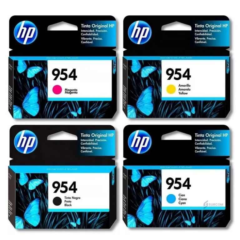 Kit de Tintas 954 Original - Cyan, Magenta, Amarillo, Negro