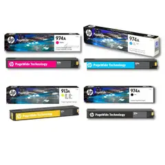 HP - Kit Tinta 974 Cyan Magenta Amarillo Negro