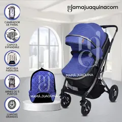 BABY - Coche Moisés Travel System con Mochila Pañalera «STAR» Blue