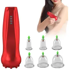 OEM - Set de 6 Copas Ventosas Chinas con Succionador Recargable