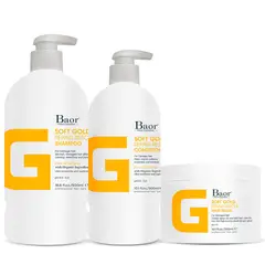 BAOR PROFESSIONAL - BAOR SOFT GOLD Shampoo 500 ml + Conditioner 300 ml + Mask 300 ml