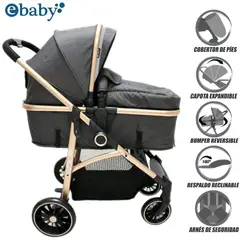 EBABY - Coche Deportivo Moisés «CARRI DELUXE» Black