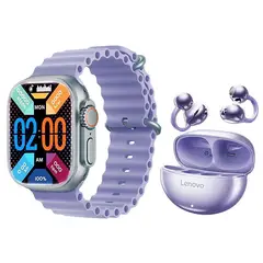 LENOVO - TA140 Audífonos-Morado y Toumi S10 Ultra Reloj Inteligente-P