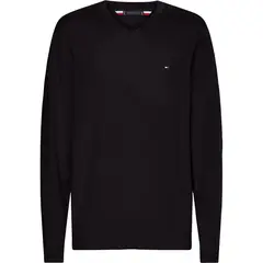 TOMMY HILFIGER - Jersey de algodón con cuello V TH