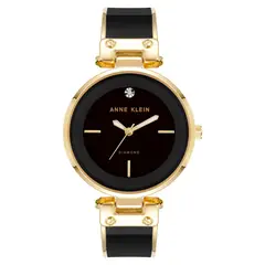 ANNE KLEIN - Reloj de pulsera con diamantes para mujer - color Oro rosa/negro