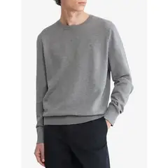 CALVIN KLEIN - SWEATER LS SLD SMOOTH COTTON CREW 12GG