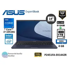 ASUS - NOTEBOOK 14 " i7-1051U 8GB 512GB SSD + 1TB HDD - STAR BLACK + MOCHILA
