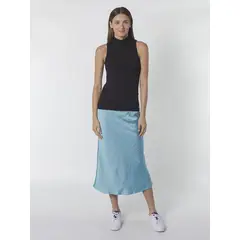 TOMMY HILFIGER - CAMISETA W SLIM 5X2 RIB MOCK- NK TANK N TH