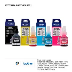 BROTHER - Tinta BT5001 - BTD60 Kit x4 Colores CMYBK original