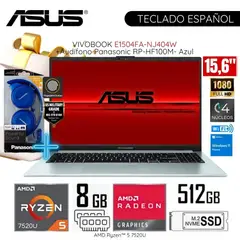 ASUS - Laptop E1504FA-NJ404W AMD Ryzen5-7000 8GB RAM 512GB SSD 156 FHD WIND 11+ Audífono