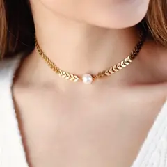 GENERICO - Choker Gargantilla con perla - Naif Jewelry