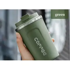 GENERICO - VASO TERMO CON TERMOMETRO DIGITAL - VERDE MILITAR
