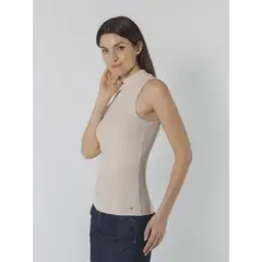 TOMMY HILFIGER - CAMISETA W SLIM 5X2 RIB MOCK- NK TANK N TH