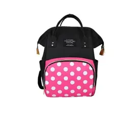 GENERICO - MOCHILA PAÑALERA  NEGRO CON FUCSIA