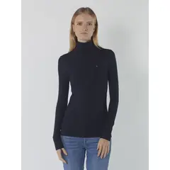 TOMMY HILFIGER - CAMISETA W SLIM 5X2 RIB ROLLNK LS TH