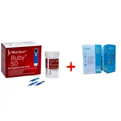 GENERICO - TIRAS REACTIVAS RUBY X 50 UNIDADES MAS 100 LANCETAS