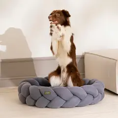 GENERICO - CAMA TRENZADA VELVET GRAFITO