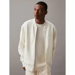 CALVIN KLEIN - SWEATSHIRT MONOLOGO APPLIQUE KNIT BOMBER