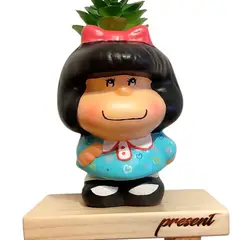GENERICO - Maceta macetero Turquesa Mafalda Pintada a Mano - Present