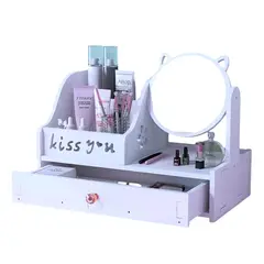 GENERICO - Organizador de maquillaje con espejo modelo Kiss you gatito