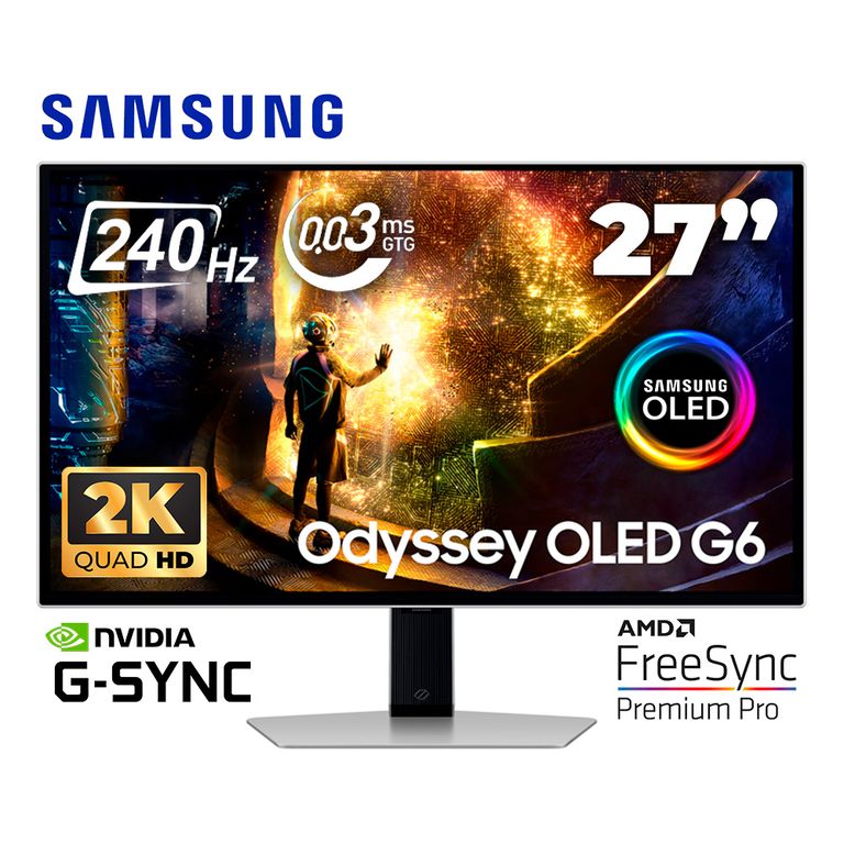 MONITOR PLANO LS27DG612SLXPE ODYSSEY OLED G6 27 QHD 240HZ