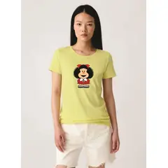 GENERICO - Polo Mujer diseño Mafalda - Nathalie Love It - Amarillo