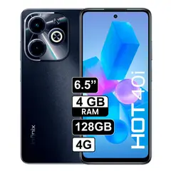 INFINIX - Celular Hot 40i 128GB 4GB ram cámara principal 50MP + 008MP frontal 32MP 65 Pulg negro