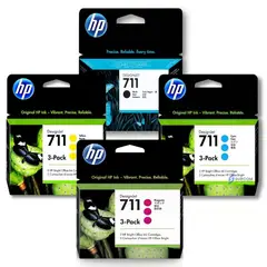 HP - Kit Tinta 711 3Pack Cyan Magenta Amarillo Negro