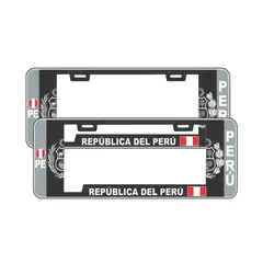 GENERICO - Porta Placa Modelo Europeo Escudo Perú Negro