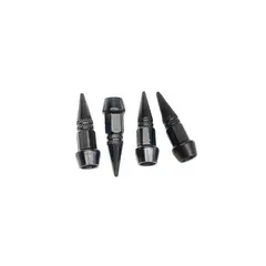 GENERICO - TAPA DE PITON PUNTA MEDIANA CUBRE VALVULA 4 PCS NEGRO