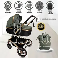 BEAUTIFUL - Coche Moisés de lujo 3 en 1 «MILAN LITE» Green