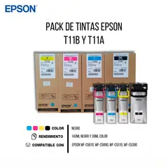 EPSON - Pack Cartucho Tinta Bolsa Original WF-C5810/90 4 Colores 10K/5K