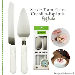 FACUSA - Set de Torta Cuchillo y Espatula Perlado