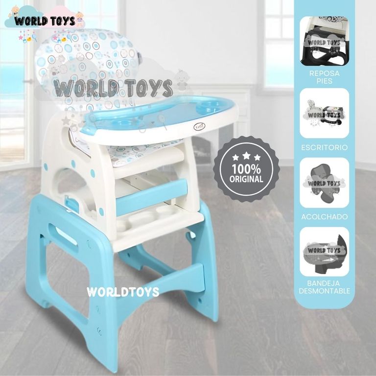 Silla de Comer 3 en 1 «VELLYER» Light Blue
