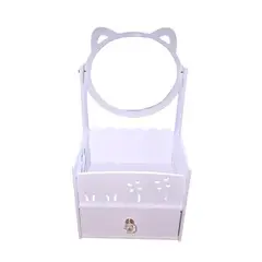 GENERICO - Organizador de maquillaje con espejo gatito - Flores