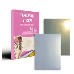 GENERICO - Vinil Adhesivo Imprimible Dorado y Plateado A4 x 10H