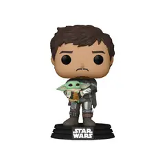 FUNKO - Pop Star Wars The Mandalorian Sin Casco Con Grogu