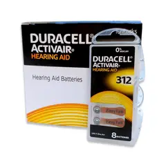 DURACELL - PILAS PARA AUDIFONOS 312 CAJA 80 UND (10 BLISTER x 8 PILAS)