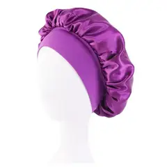 GENERICO - GORRO DE SATIN PARA DORMIR CABELLO LISO Y RIZADO EVITA ENREDOS MORADO