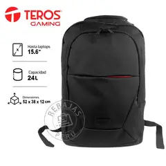 TEROS - Mochila TE-ACS9017BK Negro 16 Notebook 2371L Correas Acolchadas