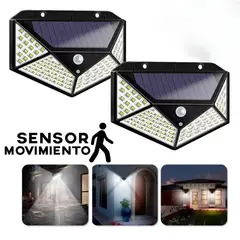 OEM - Pack 02 Lampara Solar con Sensor de Oscuridad y Movimiento Luz 100 LED